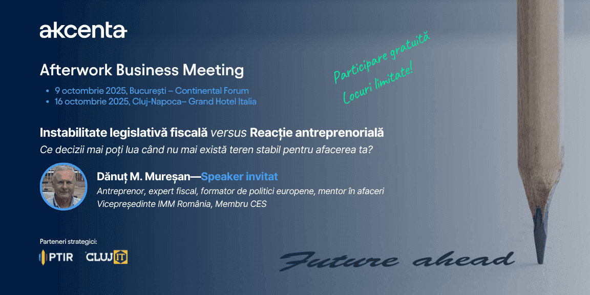 Akcenta lansează seria Afterwork Business Meeting în România – primele ediții la București și Cluj